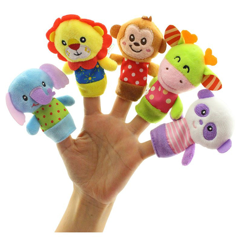 5PCS  Baby Toys Plush Toys Newborn Baby Toys Animal Finger Dolls Hand Puppets